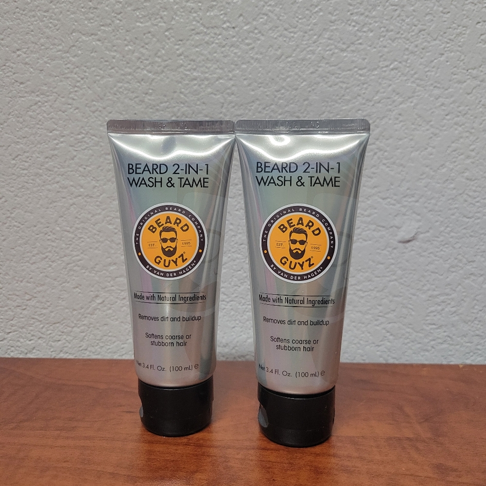 Beard Guyz 2-in-1 Wash & Tame 3.4 Oz Set Of 2 NWT